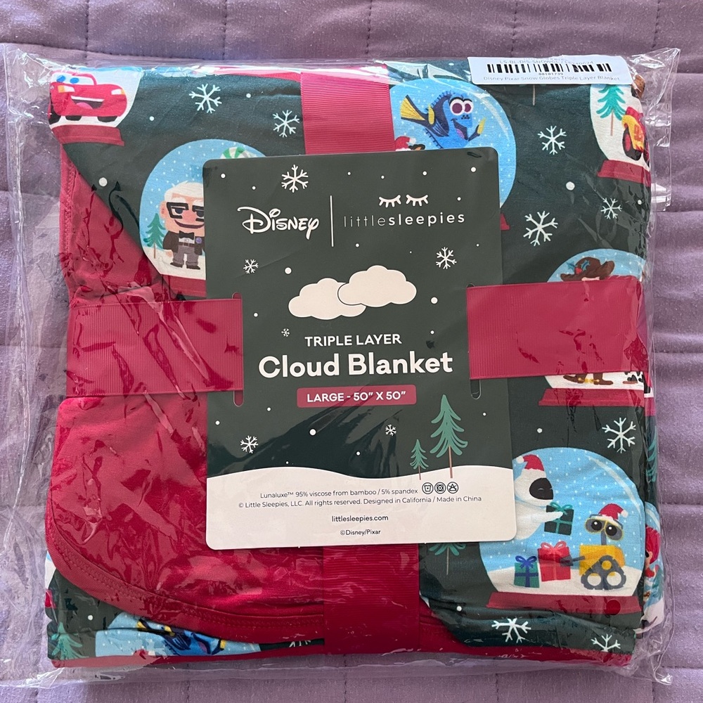 Disney Pixar Little Sleepies Snow Globes Cloud Blanket